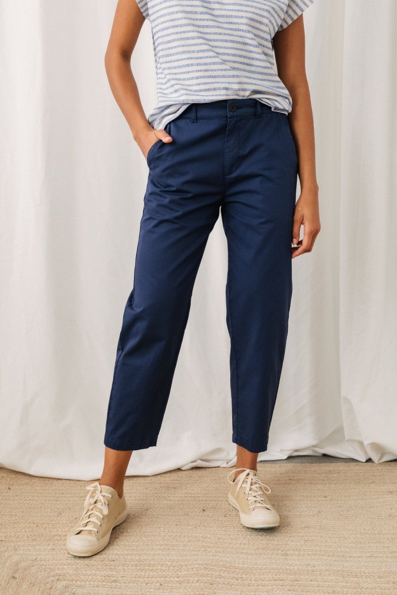 Olkhon Trousers Washed Navy Blue - IVALO.COM