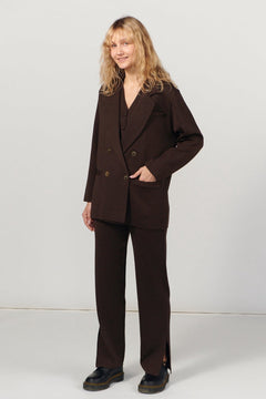 Galante Knitted Merino Waistcoat Chocolate