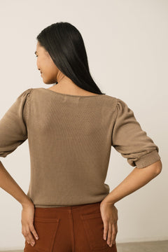 Haya Knitted Tencel Top Brown