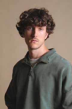 The Super Heavy Oversized Quarter Zip Sweater Kombu Green