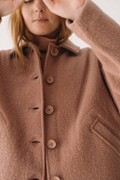 Merino Wool Short Coat in Pink