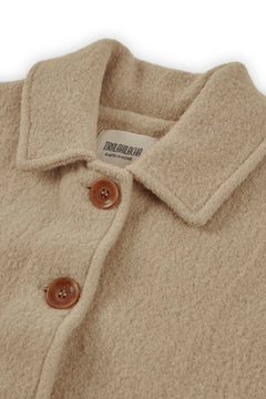 Merino Wool Short Coat in Beige