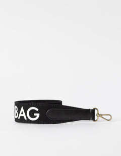 Shoulder Canvas Logo Strap Black & Black Classic Leather