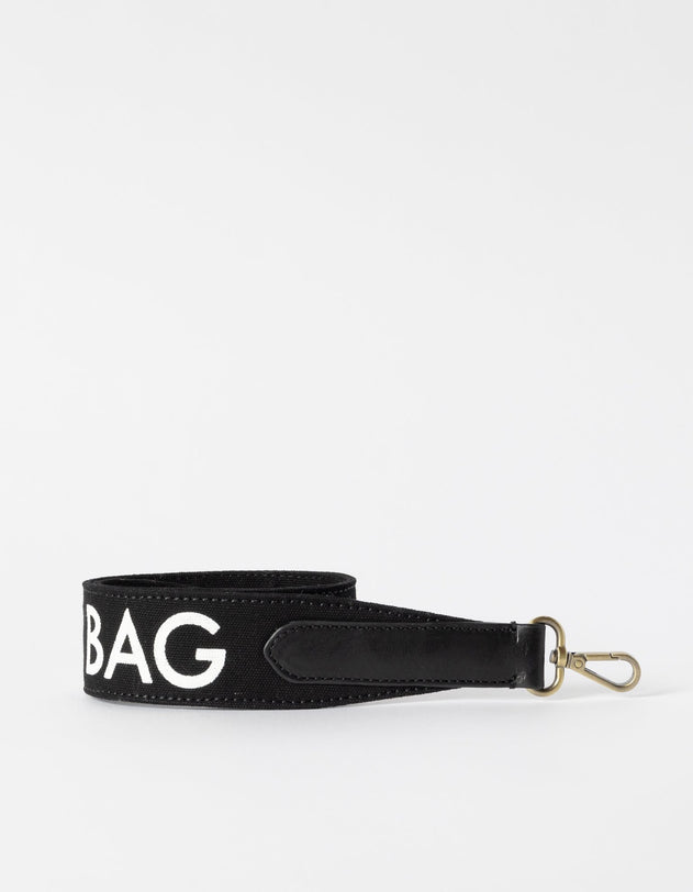 Shoulder Canvas Logo Strap Black & Black Classic Leather