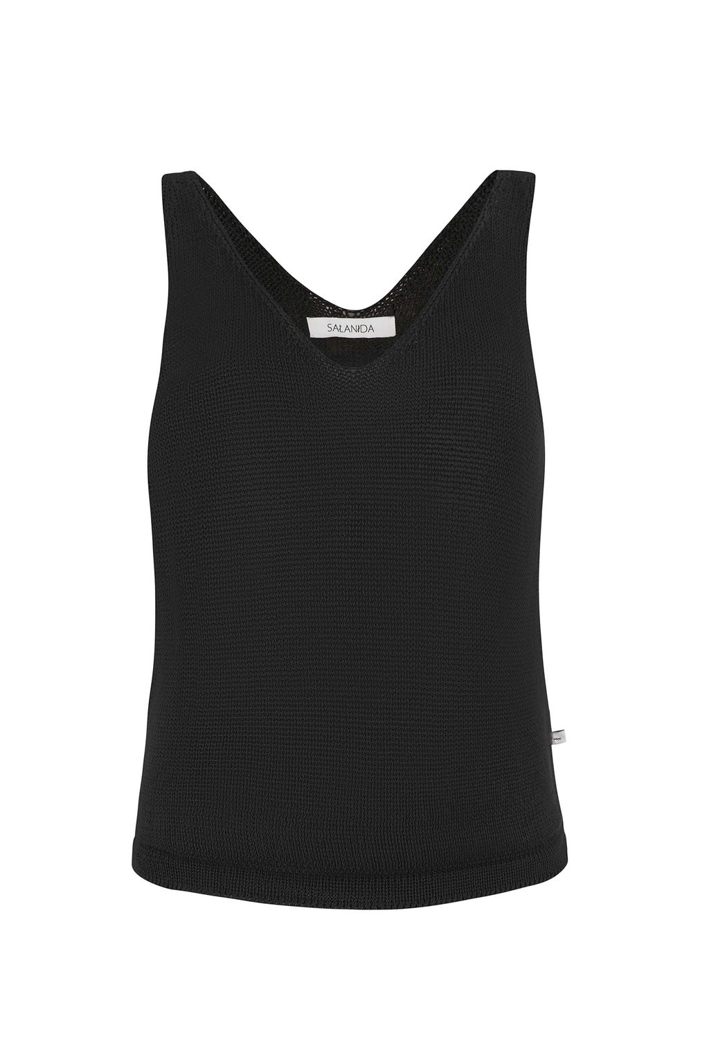 Mare Linen Tank Top Black