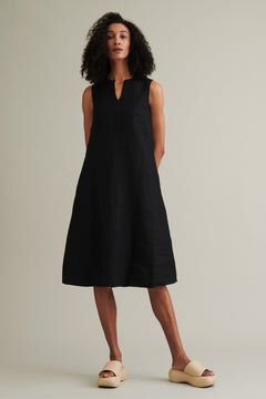 Rumar Linen Midi Dress Black