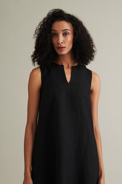 Rumar Linen Midi Dress Black