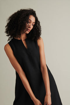 Rumar Linen Midi Dress Black