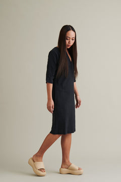 Edith Linen Dress Black