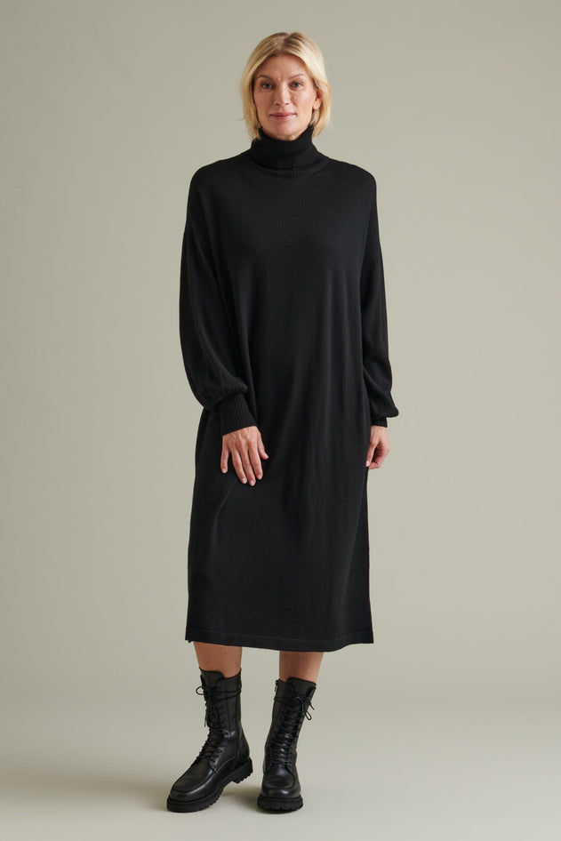 Aspö Knitted Turtleneck Dress Black
