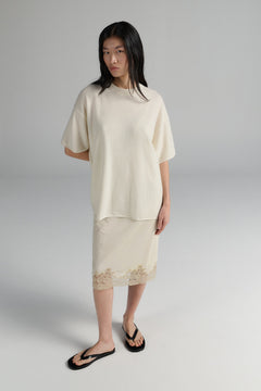 Cashmere Blend T-Shirt Cream