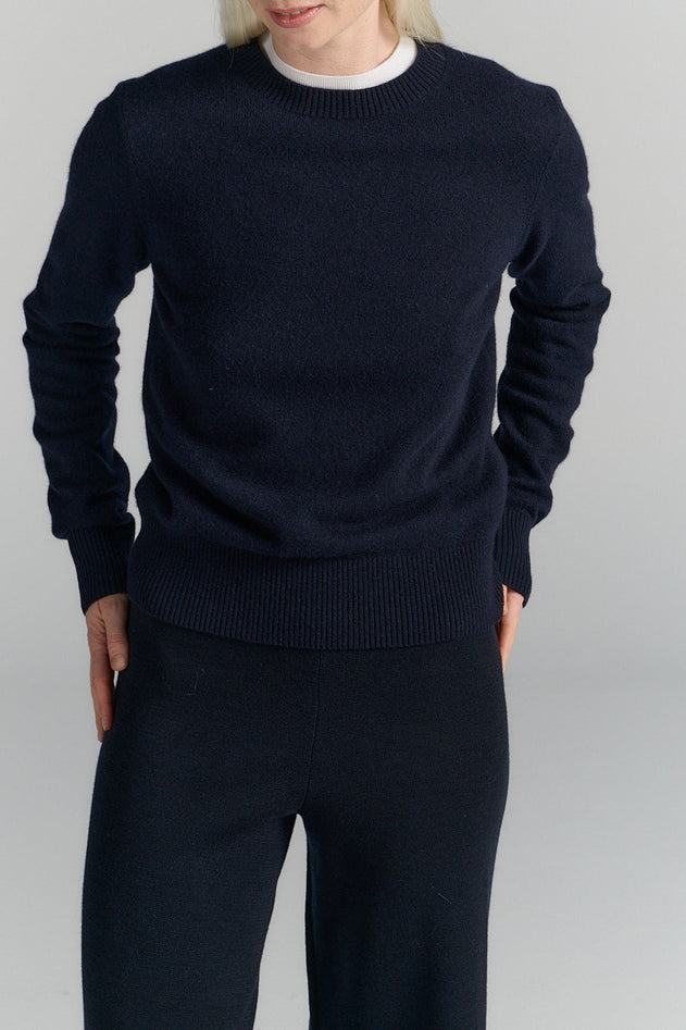 RHEA144 Merino-Cashmere Crew Navy