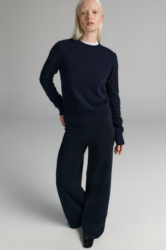 RHEA144 Merino-Cashmere Crew Navy