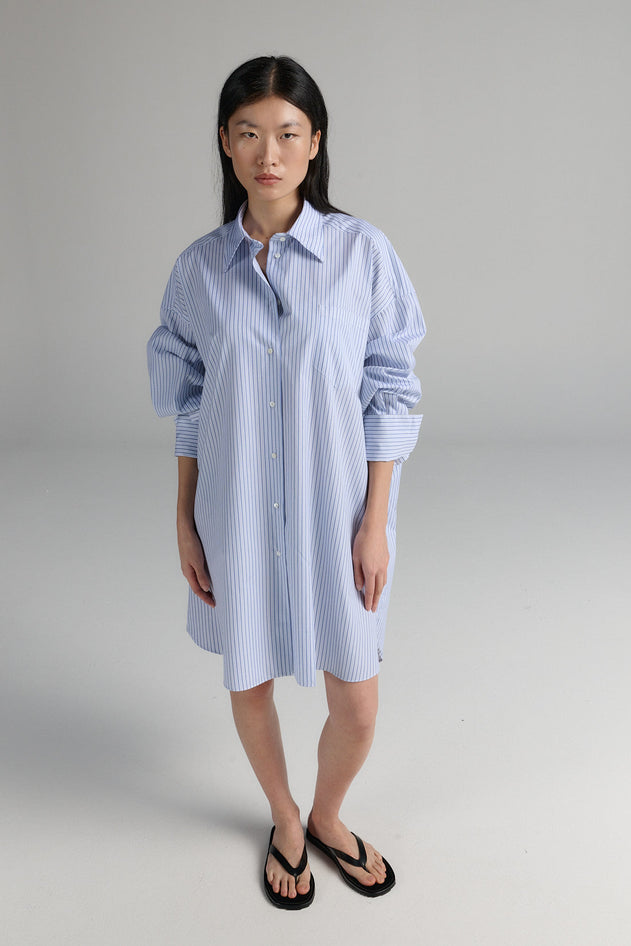 Rhea Shirt Dress Blue Stripe