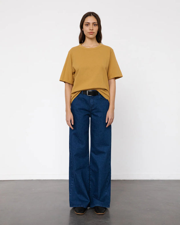 Unisex Waffle T-Shirt Mustard Yellow