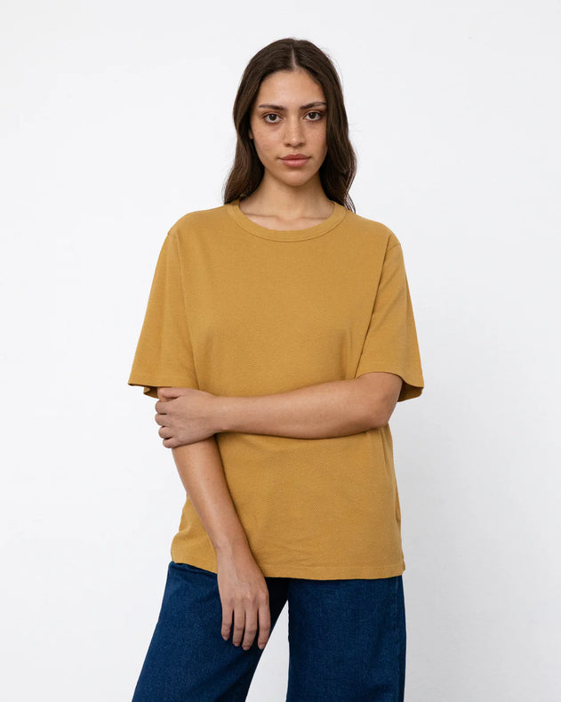 Unisex Waffle T-Shirt Mustard Yellow