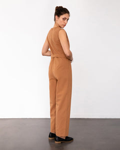 Jumpsuit Seersucker Caramel Brown