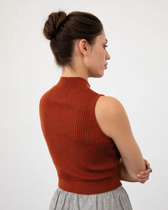 Merino Knit Singlet Dusty Red
