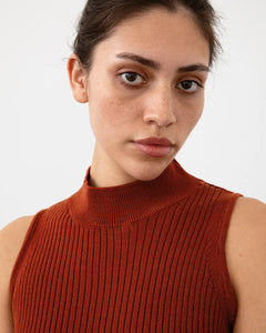 Merino Knit Singlet Dusty Red