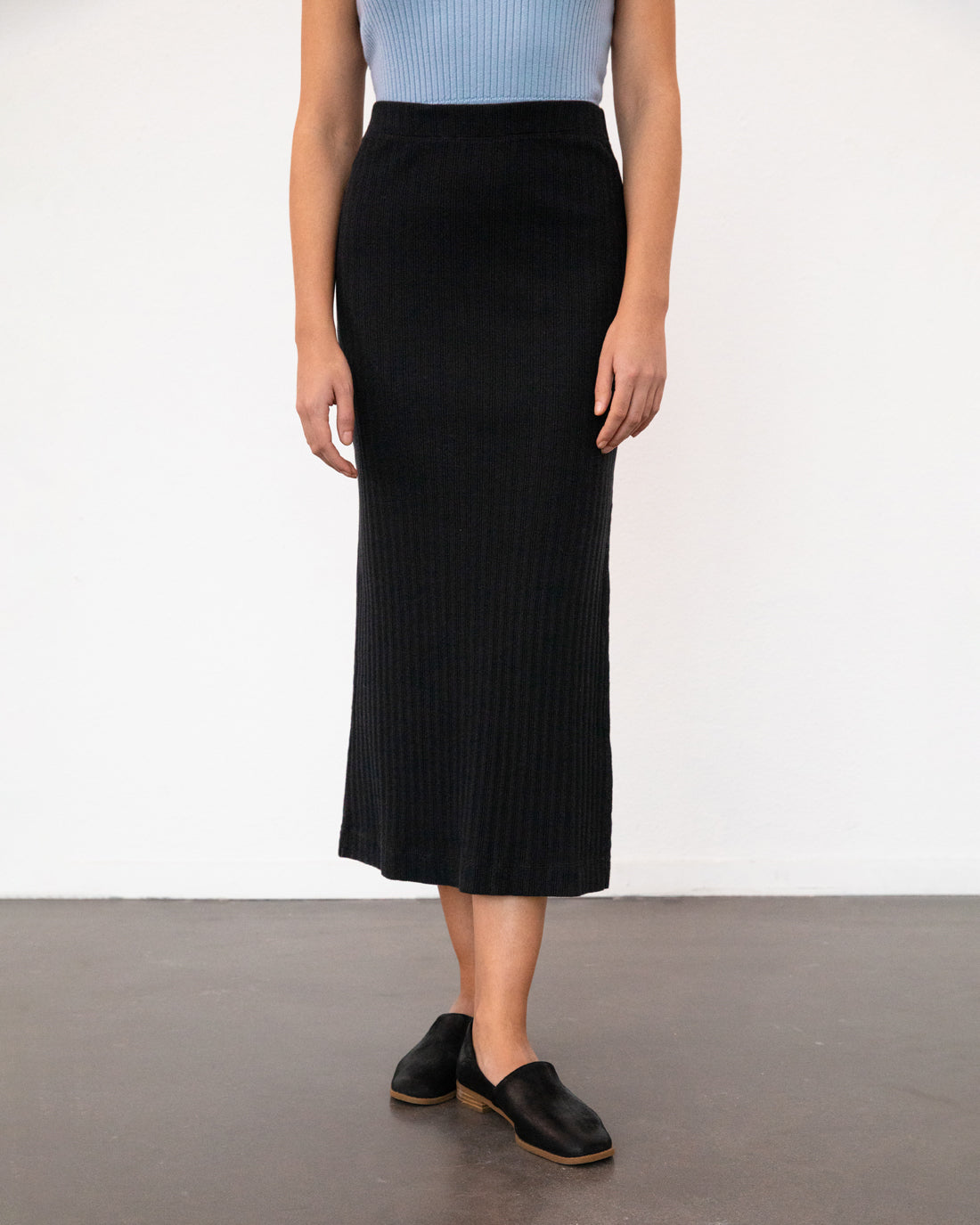 Ribbed Tube Skirt True Black