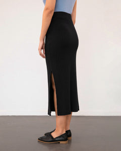 Ribbed Tube Skirt True Black
