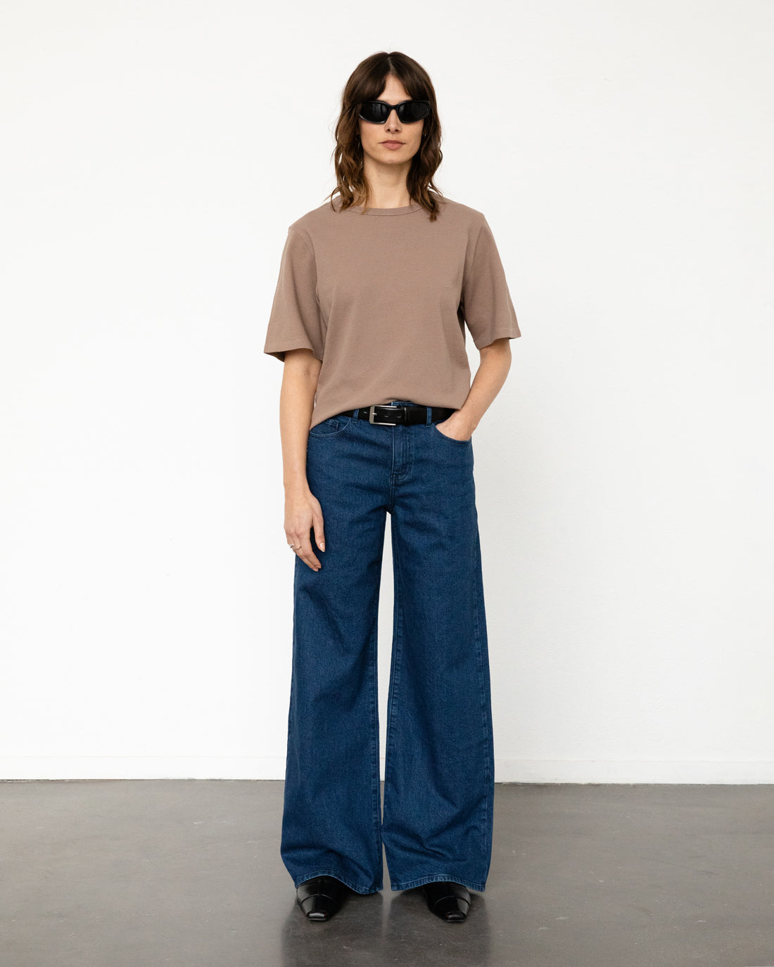 Unisex Waffle T-Shirt Washed Brown