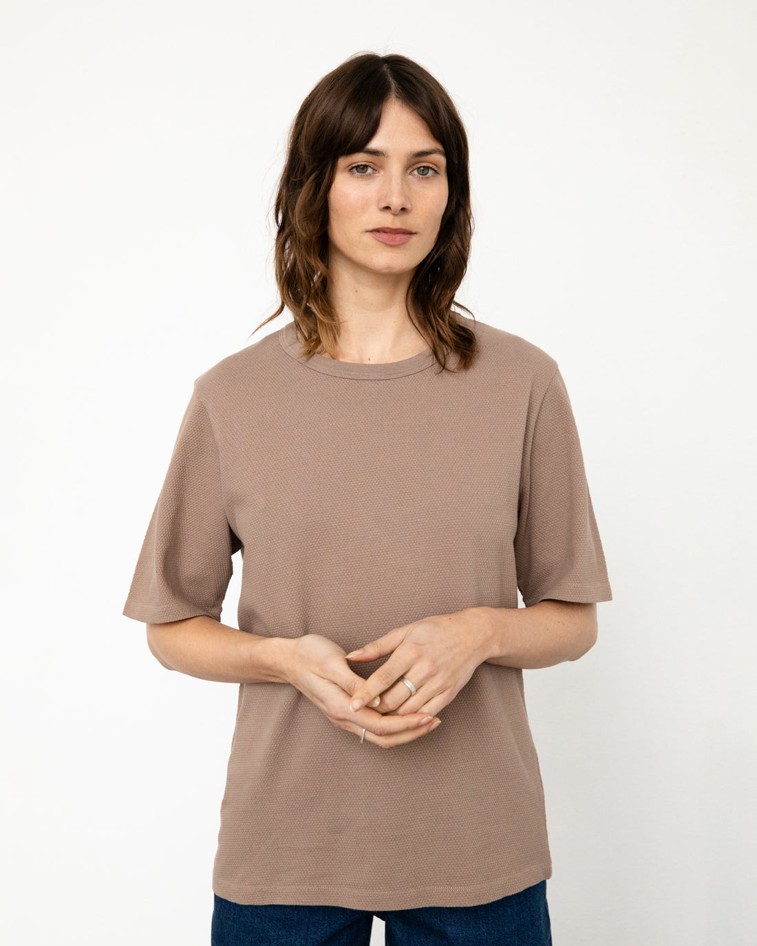 Unisex Waffle T-Shirt Washed Brown