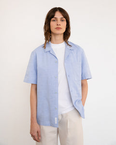 Unisex Bowling Shirt Dusty Blue