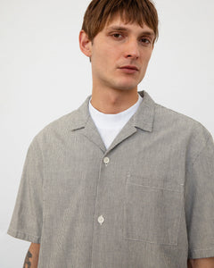 Bowling Shirt Grey Micro Stripe