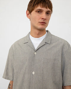 Bowling Shirt Grey Micro Stripe