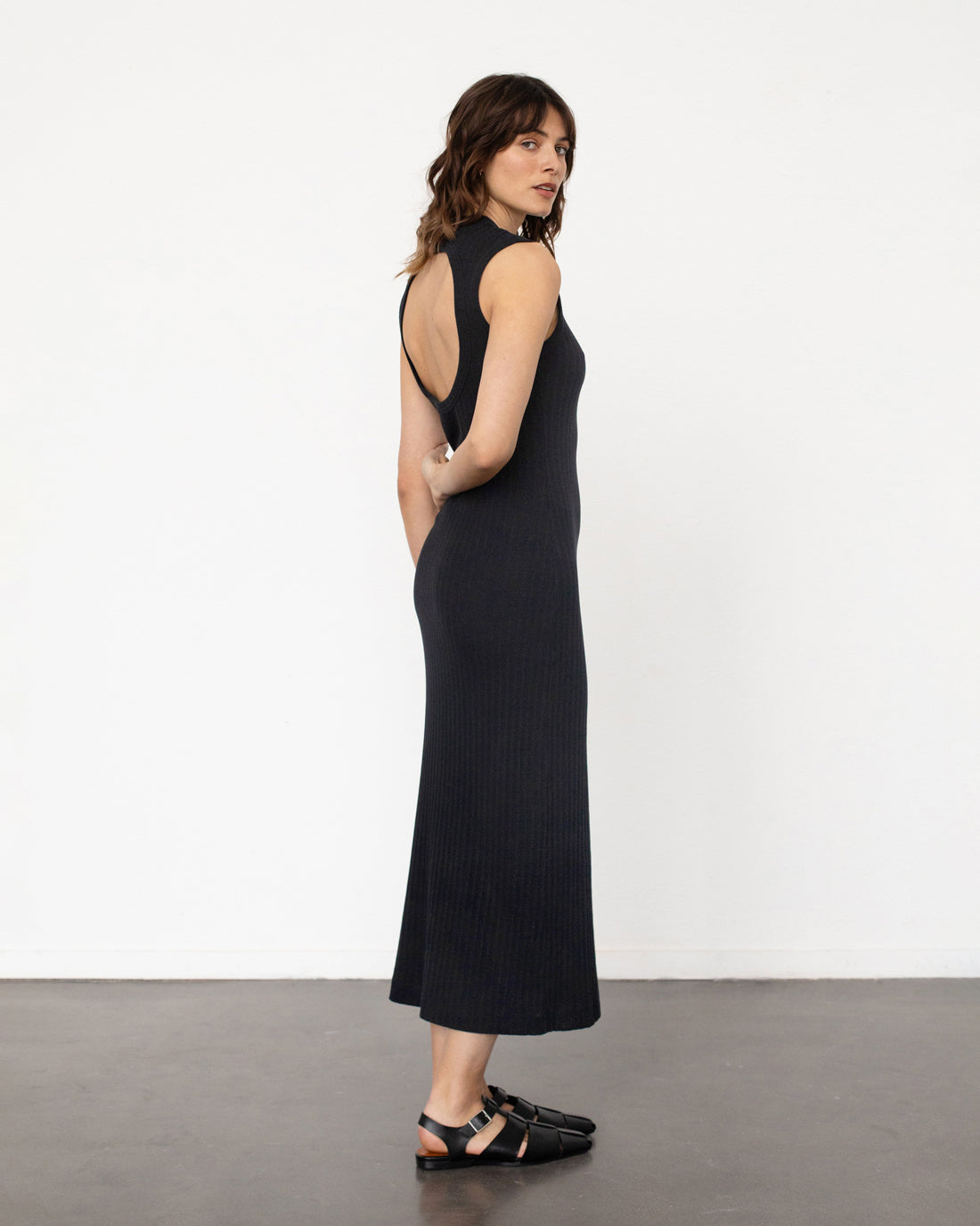 Open Back Dress True Black