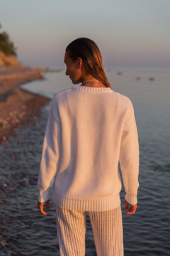 Honeycomb Unisex Jumper White