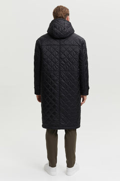 Pentti Water & Wind Repellent Quilted Parka Coat Black