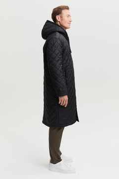 Pentti Water & Wind Repellent Quilted Parka Coat Black