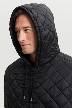 Pentti Water & Wind Repellent Quilted Parka Coat Black