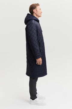 Pentti Water & Wind Repellent Quilted Parka Coat Blue