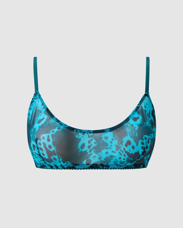 Mesh Scoop Bralette Deep Teal Orchid