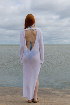 Mare Linen Long Dress White
