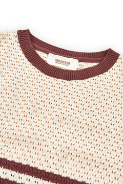 Hadara Short Sleeve Knitted Top Red Sailor Stripes
