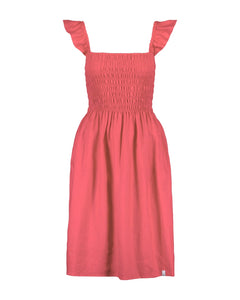 Ariela Linen Dress Sunset Coral