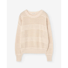 Openwork Knit Sweater Beige