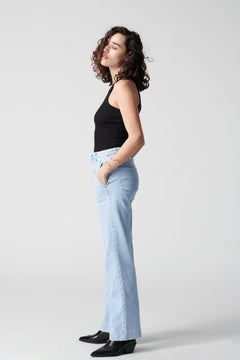 Dew Flared Soft Jeans French Pocket Light Blue