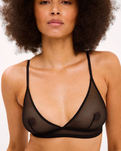 Mesh Triangle Bralette Black