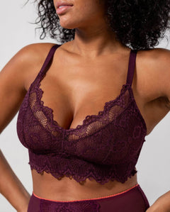 Lace Support Bra Cherry