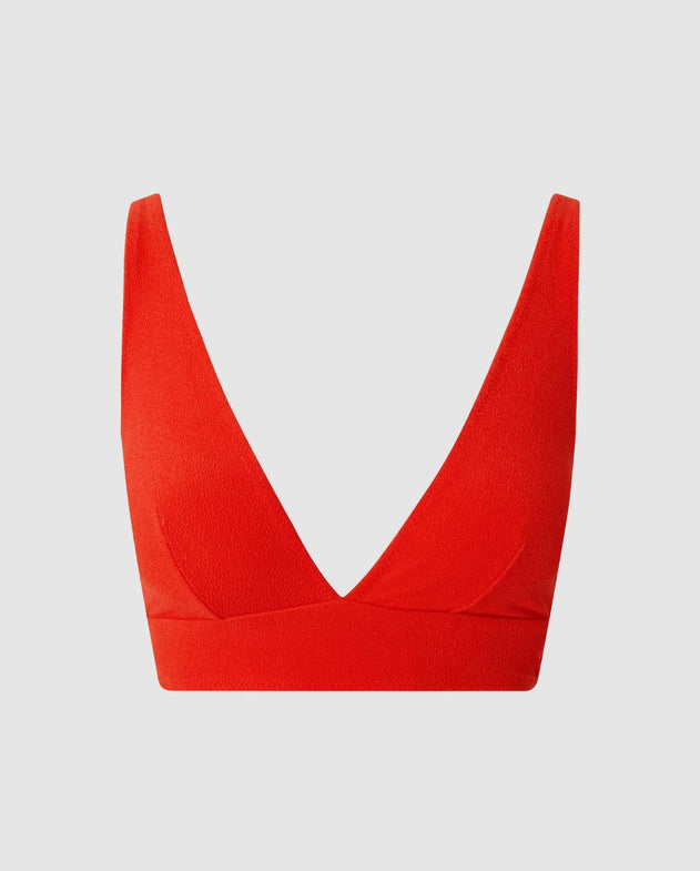 Plunge Bikini Top Papaya