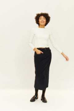 Yona Corduroy Midi Skirt