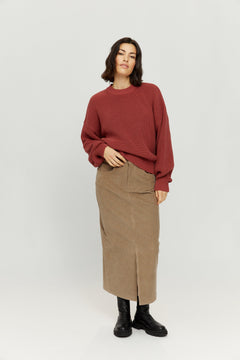 Yona Corduroy Midi Skirt