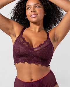 Lace Support Bra Cherry