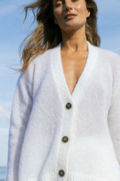 Melody Mohair Cardigan White