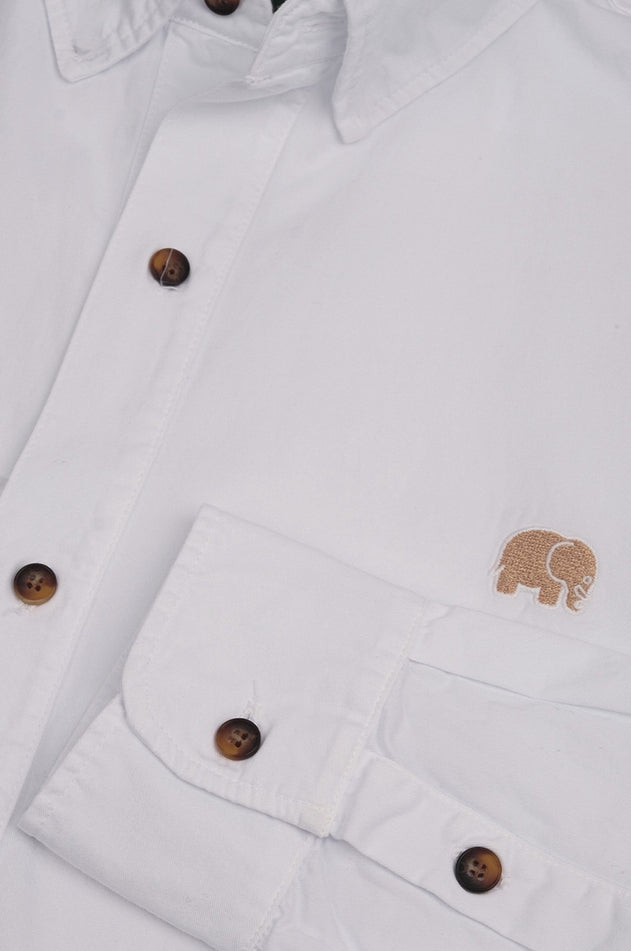 Postiguet Pigment Dyed Twill Shirt Bright White